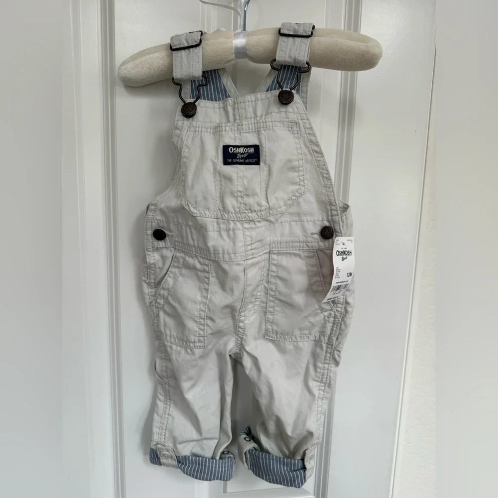 OshKosh B'gosh Cream Overalls Casual Comfort - Picture 1 of 3